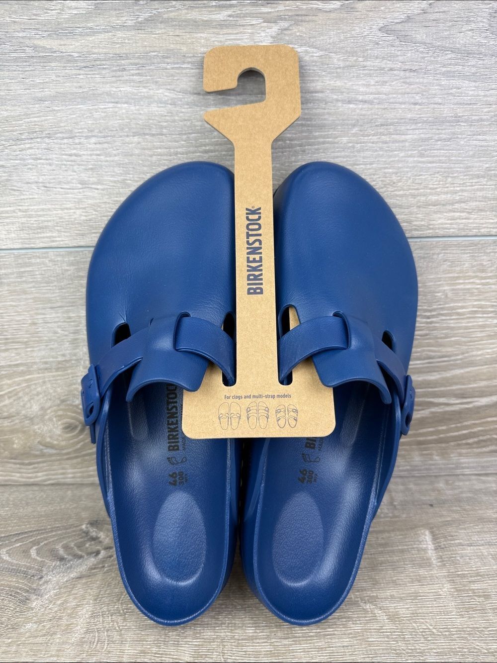 Birkenstock Boston EVA Navy Blue Men’s Sz 13/EU 46 Slip On Buckle Strap Slides